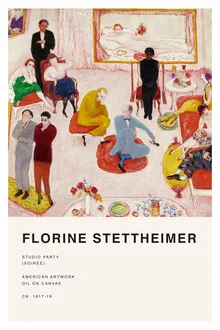 Illustration by Florine Stettheimer: joyful studio party with creative guests