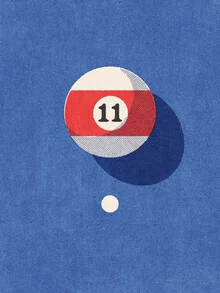 Illustration von Daniel Coulmann: geometrisches Billardspiel mit bunten Bällen