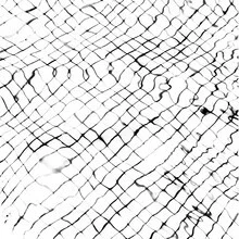 Wall art featuring geometric lines and waves reflecting water.