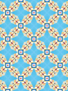 Wall art in turquoise and blue, inspired by Indian Mehendi art.