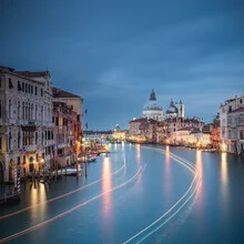 View across the Grand Canal in Venice during blue hour