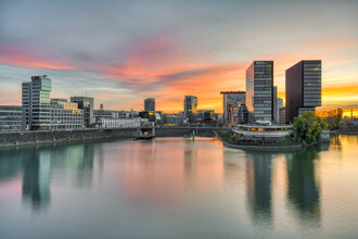 Michael Valjak, Media Harbor Dusseldorf at sunset (Germany, Europe)