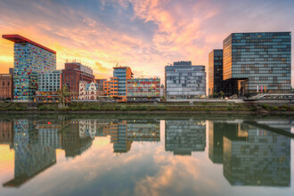 Michael Valjak, Dusseldorf reflection in the media harbor (Germany, Europe)