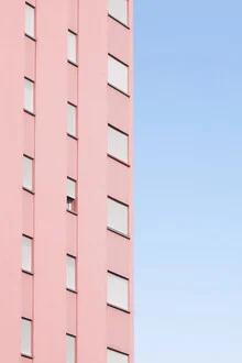 Photo art by Rupert Höller: abstract minimalist house in blue and pink