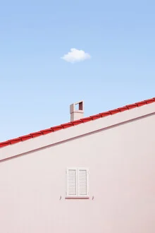 Photo art by Rupert Höller: abstract house with window and clouds in summer sky