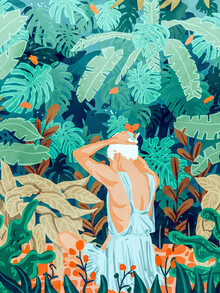Uma Gokhale, Backyard | Jungle Tropical Nature Painting | Botanical Plant Lady (Indien, Asien)
