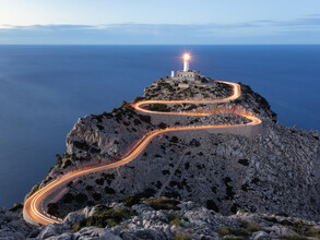 Michael Valjak, Light trail to the lighthouse at Cap de Formentor (Spain, Europe)