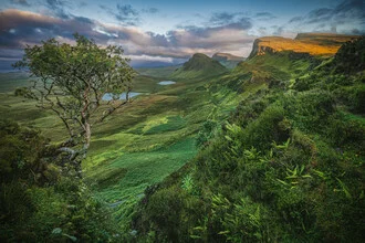 Photo art by Jean Claude Castor: sunset over the Quiraing on the Isle of Skye