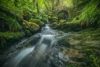 Photo art by Jean Claude Castor: waterfall at Fairy Bridge in Glencoe