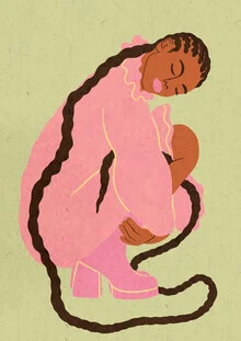 Illustration von Lemon Fee: feminines Porträt im modernen Boho-Chic-Stil