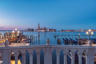 Night view of the Grand Canal in Venice with San Giorgio Maggiore in the background