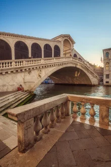 Photo art by Jean Claude Castor: Ponte di Rialto at sunset in Venice