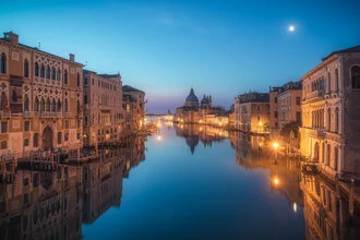 Photo art by Jean Claude Castor: Venice at blue hour with gentle light reflections