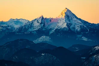 Photo art by Martin Wasilewski: gentle sunrise over the Watzmann mountains