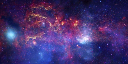Photo art of the center of the Milky Way, featuring sparkling stars and deep space.