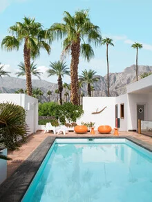 Photo art by Gal Pittel: sunny scene with palms and pool in vintage style