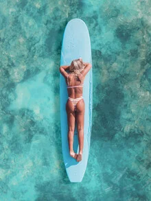 Photo art by Gal Pittel: Women swimming in the sun at a Los Angeles beach