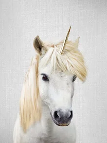 Illustration of a unicorn in a magical forest with soft colors.