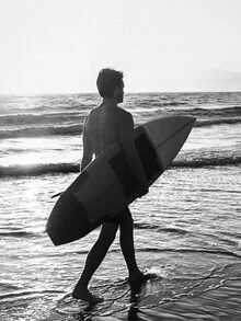 Photo art by Gal Pittel: man surfing in a calm coastal landscape