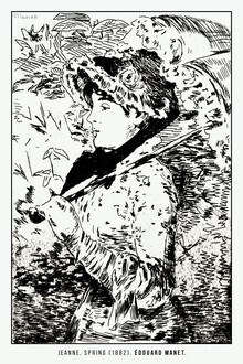 Art Classics, Drawing of Jeanne Spring by Edouard Manet