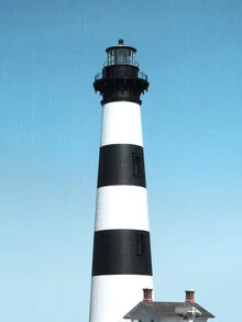 Photo art by Gal Pittel: lighthouse against blue sky, calm atmosphere