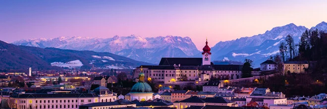 Photo art by Martin Wasilewski: view of a monastery in Salzburg surrounded by mountains