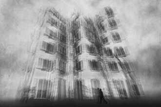 Roswitha Schleicher-Schwarz, grey shadows straying above walls (Germany, Europe)