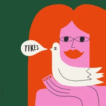 Illustration by Aley Wild: colorful pigeon in a lively, pop art style