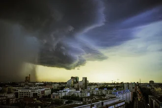 Photo art by Ailine Liefeld: thunderstorm mood over the Berlin skyline