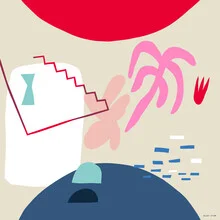 Colorful illustration featuring abstract shapes symbolizing dynamics and changes.
