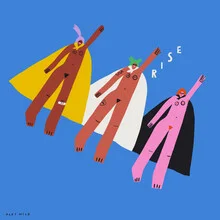 Colorful illustration by Aley Wild featuring vibrant shapes and feminine themes.