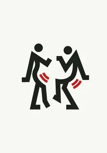 Illustration by Wuukasch: dancing figures in minimalist lines and colors