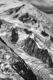 Photo art by Michael Wagener: snow-covered fields at Mont Blanc