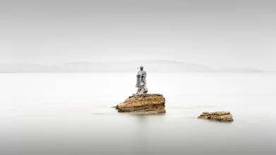 Photo art by Ronny Behnert: serene Buddha statue by the sea in Japan