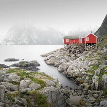 Photo art by Ronny Behnert: fog enveloping the mountains in Lofoten.