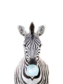Photo art by Kathrin Pienaar: playful giraffe with bubble gum in soft colors