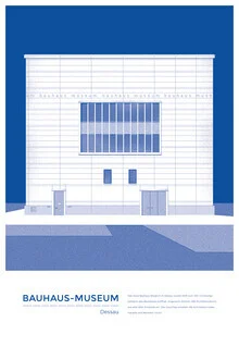 Illustration von Michael Kunter: Bauhaus Museum, klare Linien und harmonische Formen
