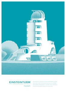 Wandbild von The Artcircle: stilvolle Illustration des Einsteinturms in Potsdam
