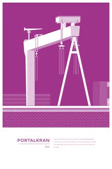 Wandbild von Michael Kunter: stilisierte Darstellung eines Portalkrans in Kiel