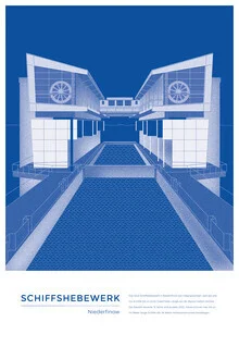 Wandbild von Michael Kunter: Illustration des Schiffshebewerkes Niederfinow