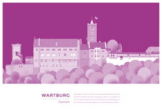 Wandbild von The Artcircle: Illustration der Wartburg in Eisenach, gemütliche Atmosphäre.