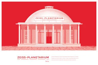 Wandbild von The Artcircle: stilisierte Darstellung des Zeiss-Planetariums in Jena