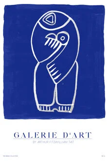 Wandbild in Indigo von The Artcircle: abstrakte Linien und Formen in Blau.