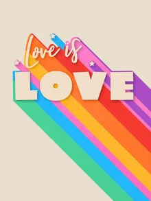 Wall art by Ania Więcław: colorful typography about love and equality