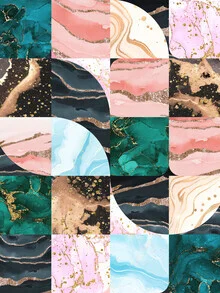 Illustration by Uma Gokhale: playful pattern with colorful marble effect