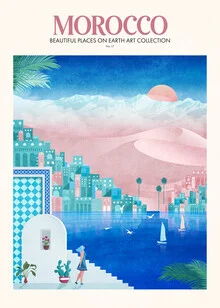 Wall art by The Artcircle: colorful depiction of a Moroccan landscape