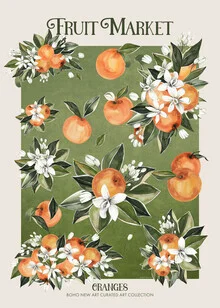 Illustration by Emel Tunaboylu: a vibrant fruit market showcasing various fruits