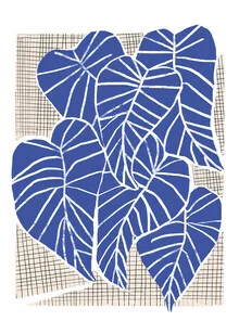 Wandbild von The Artcircle: stilisierte Darstellung von Alocasia-Blättern in sanften Farben