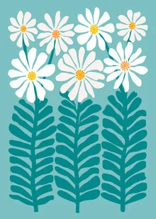 Illustration von The Artcircle: ein lebendiger Blumengarten im Sommerlicht