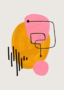 Wandbild von The Artcircle: moderne Illustration einer geselligen Champagnerfeier